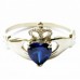 Кладдахское кольцо blue heart celtic white