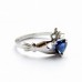 Кладдахское кольцо blue heart celtic white