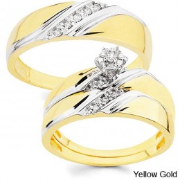 Classic wedding set yellow gold