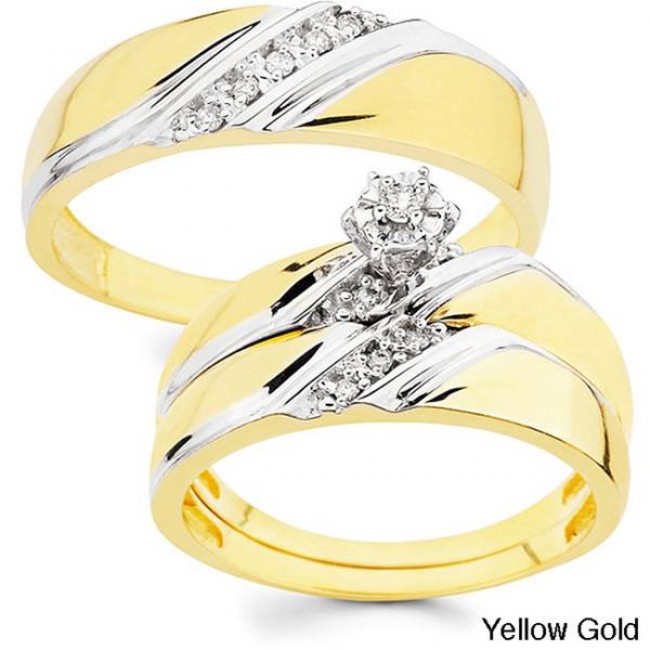 Classic wedding set yellow gold